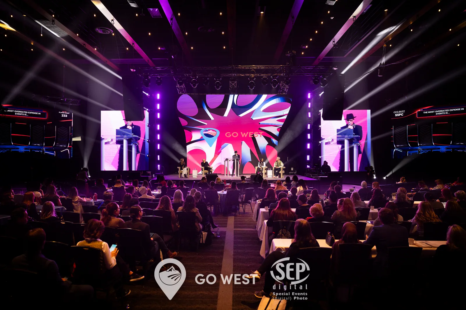 Interactive corporate event entertainment Toronto — crowd reacting to results