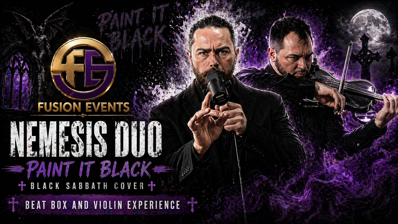 Nemesis Duo performing Paint It Black — beatbox and violin Black Sabbath cover, the music and performance category at Fusion Events